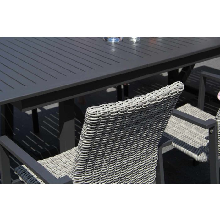 Lifestyle Upton/Graniet 300 cm dining tuinset 9-delig stapelbaar