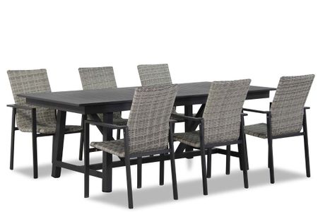 Lifestyle Upton/General 217/277 cm dining tuinset 7-delig stapelbaar