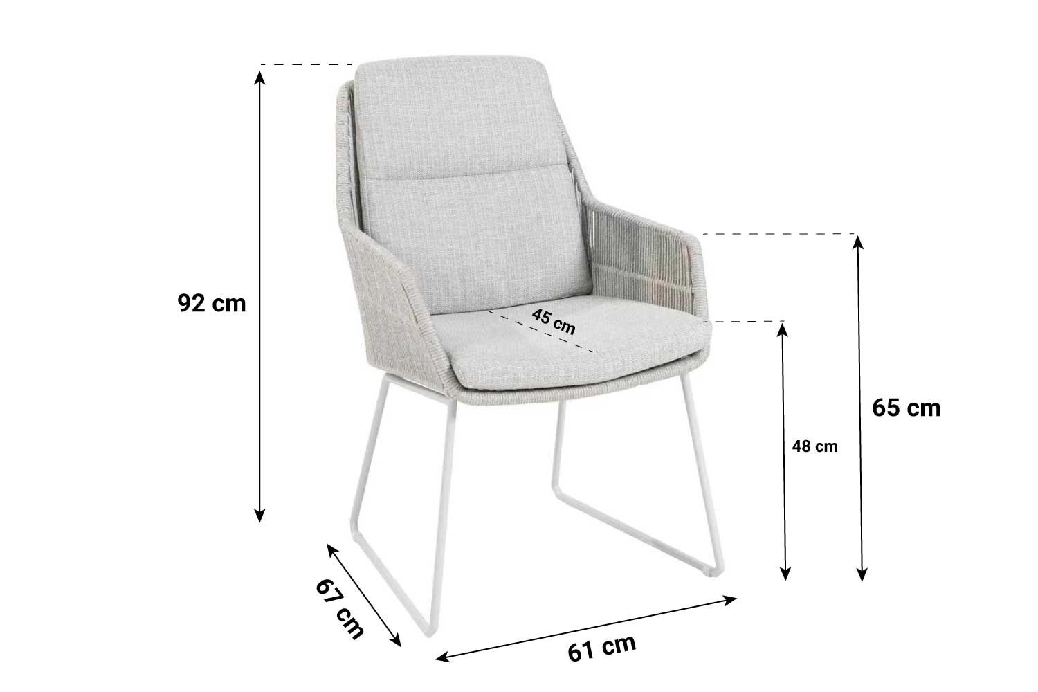 Valencia dining chair Frozen with 2 cushions