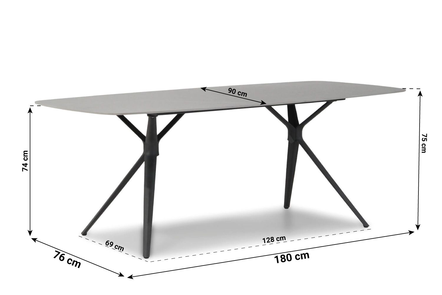 Coco Valerio dining tuintafel 180 x 90 cm thumbnail