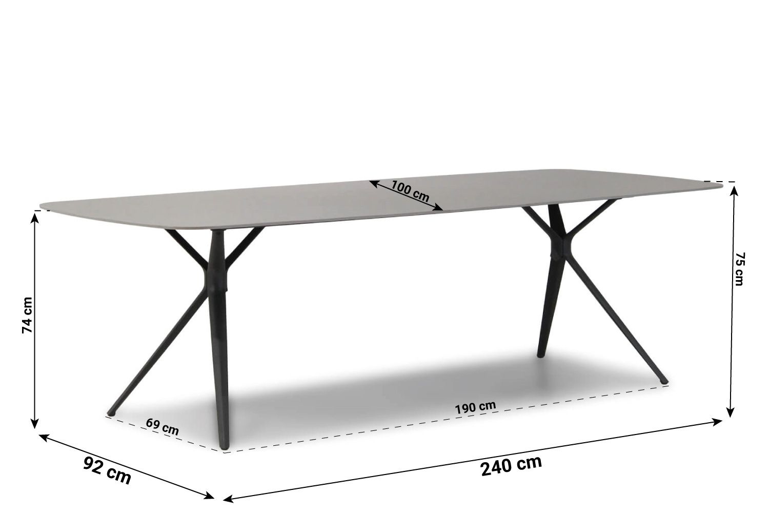 Coco Valerio dining tuintafel 240 x 100 cm