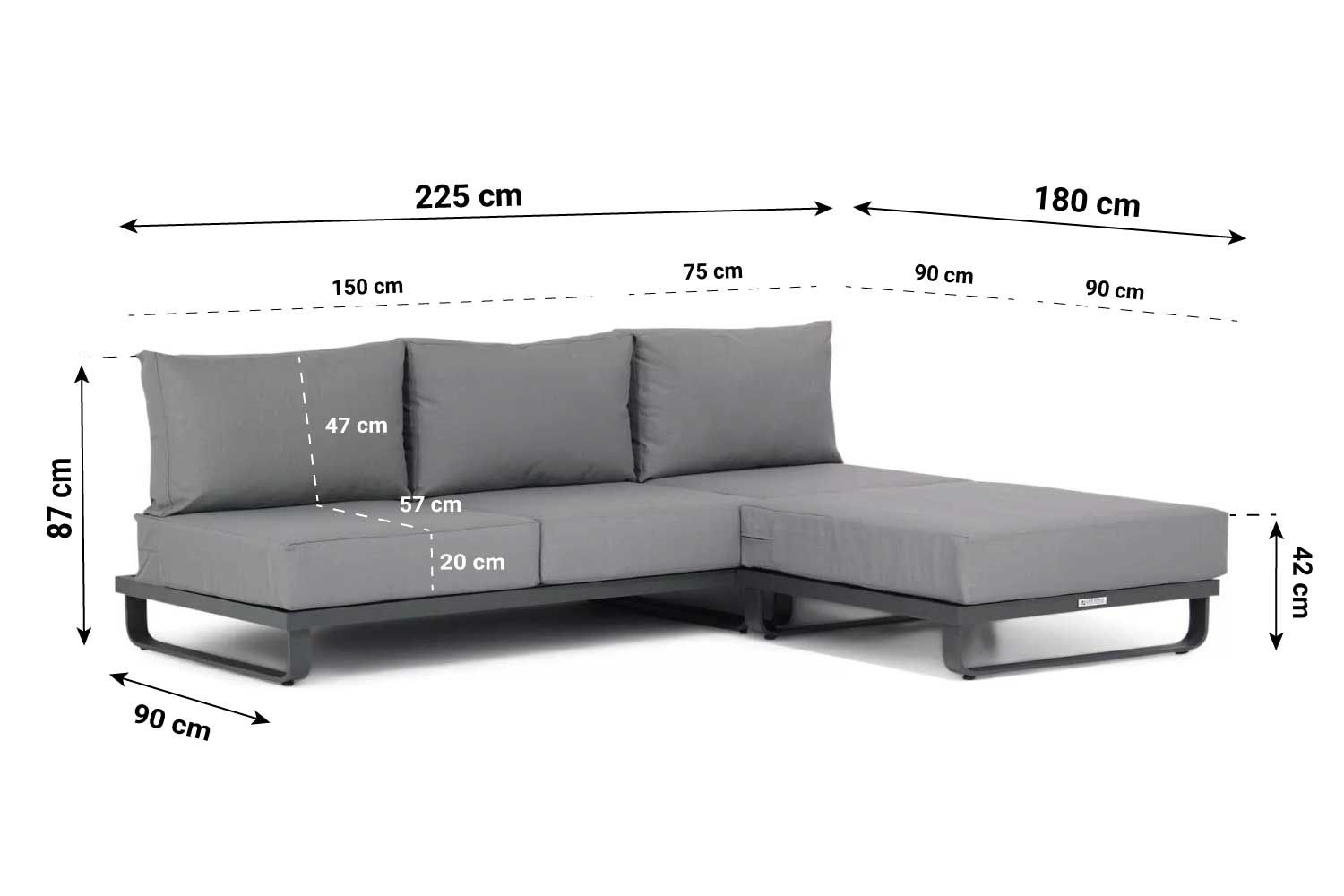 Lifestyle Venezia chaise longue loungeset 3-delig