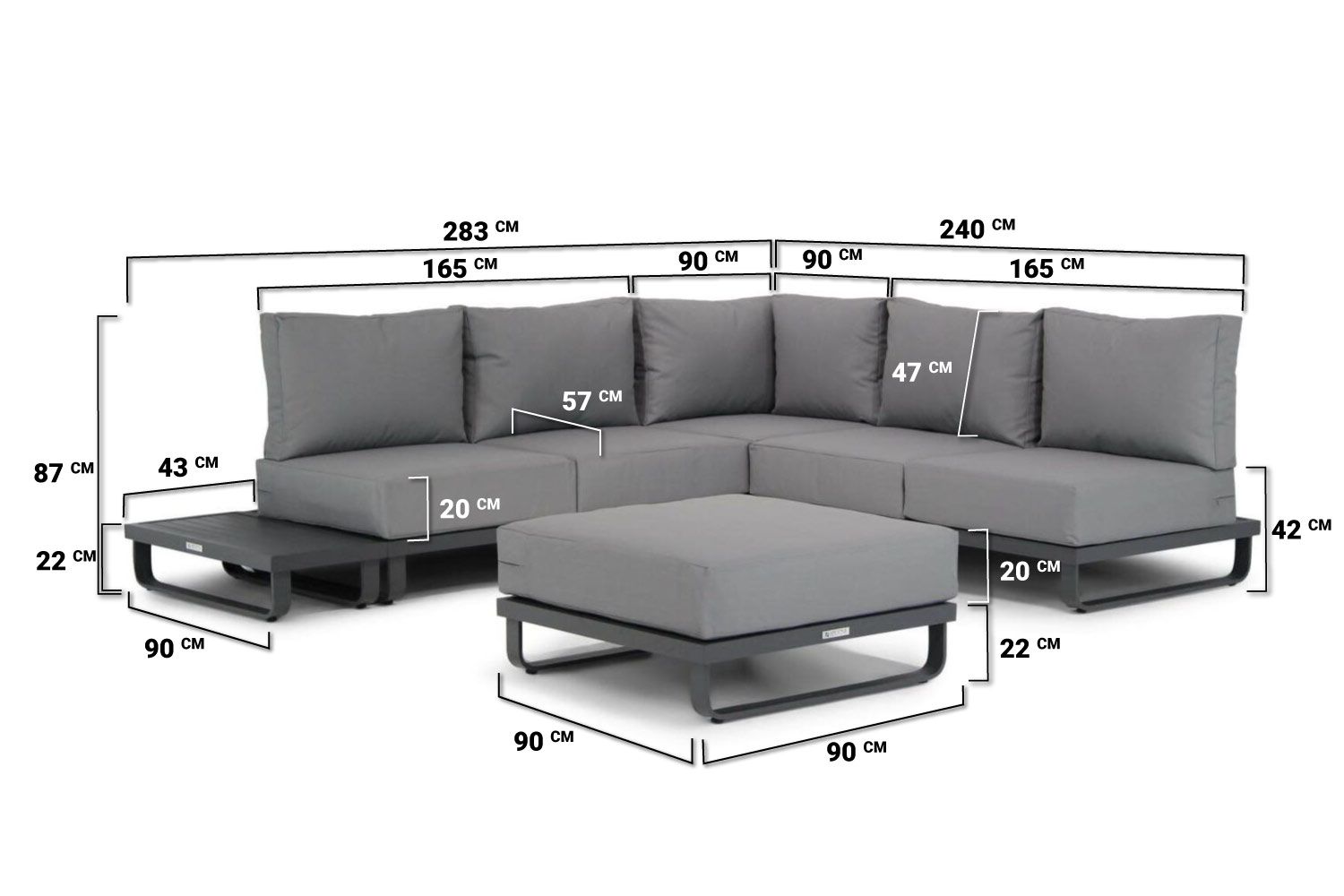 Lifestyle Venezia hoek loungeset 5-delig