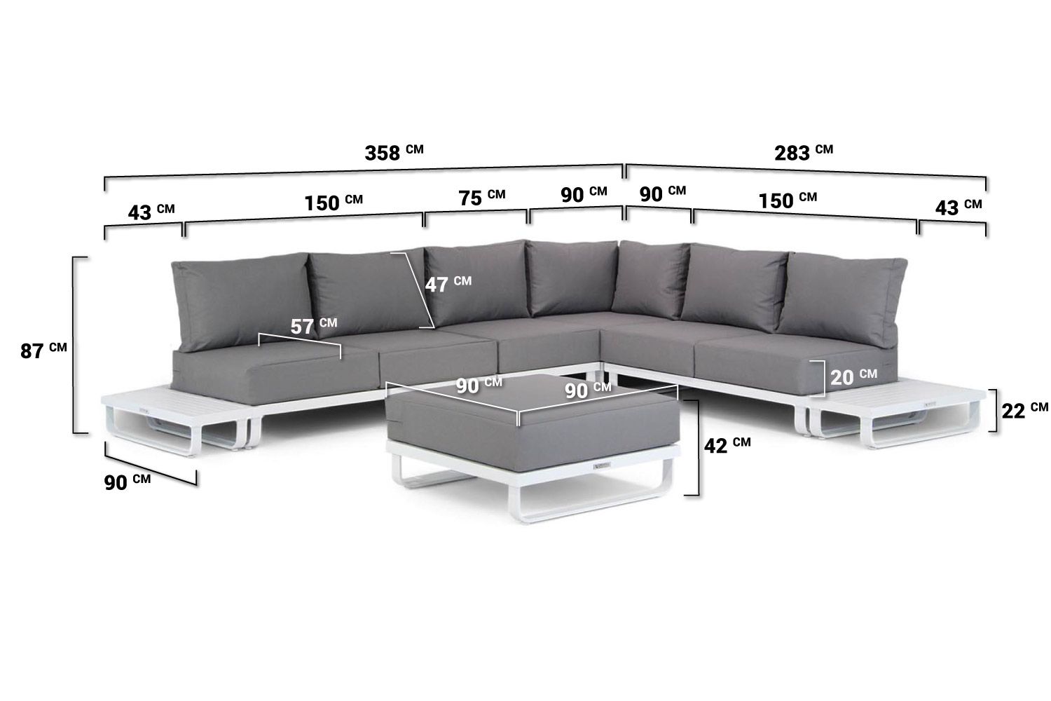 Lifestyle Venezia hoek loungeset 7-delig