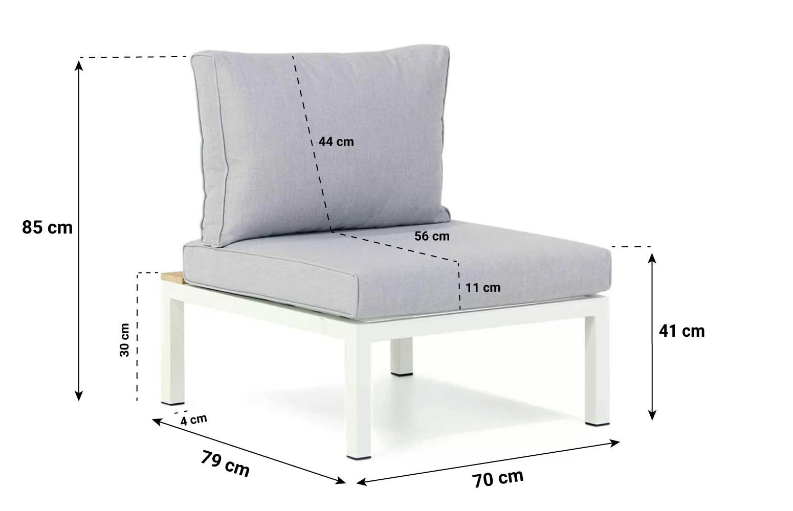 Lifestyle Vero Beach midden module white /teak thumbnail