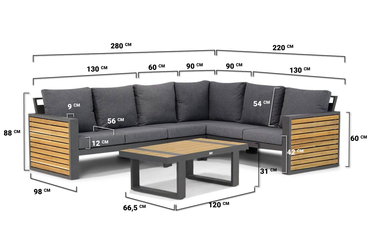 Lifestyle Verona/Marietta hoek loungeset 5-delig