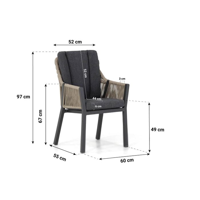 Lifestyle Verona/Riviera 180 cm dining tuinset 5-delig