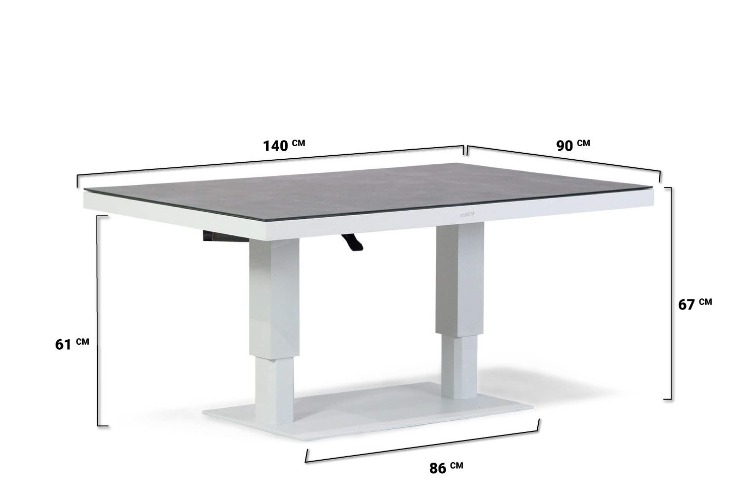 Lifestyle Versatile in hoogte verstelbare tafel 140x90cm