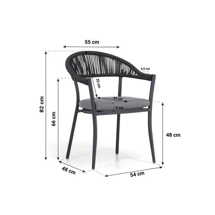 Santika Vivian/Brookline 240 cm ovaal dining tuinset 7-delig