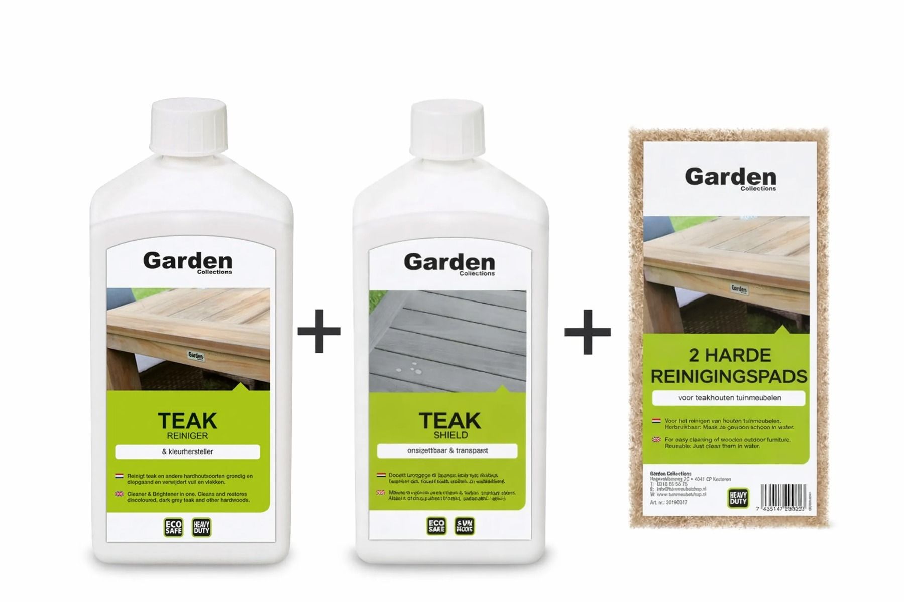 Garden Collections Teak Onderhoudsset – Cleaner & Shield (incl. gratis harde pads)