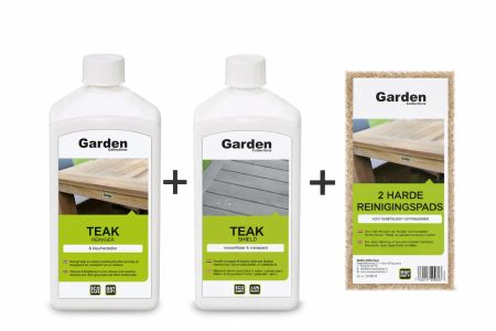 Garden Collections Teak Onderhoudsset – Cleaner & Shield (incl. gratis harde pads)