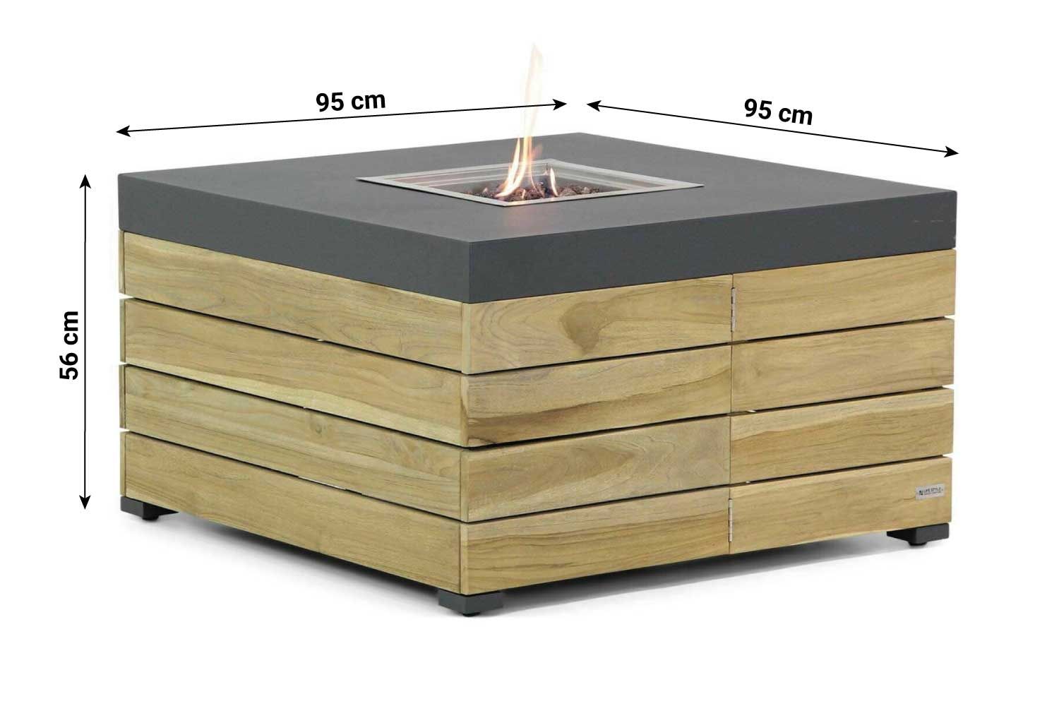 Lifestyle Newton lounge vuurtafel 95 x 95 cm thumbnail