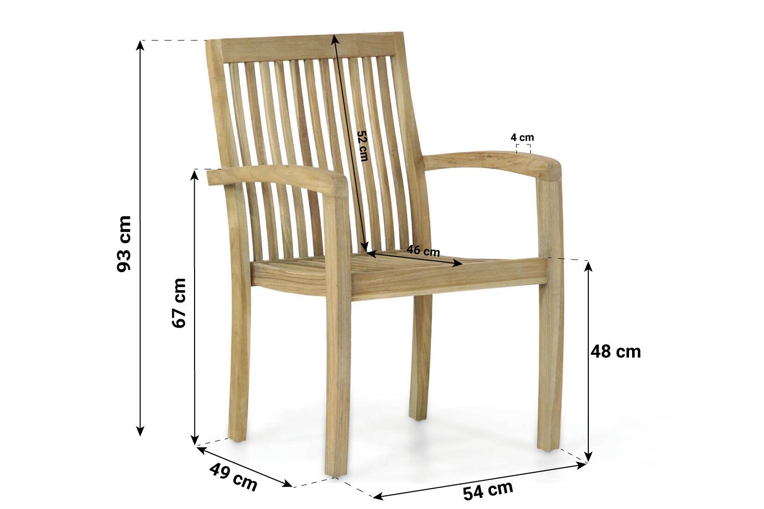 Garden Collections Wales dining tuinstoel stapelbaar