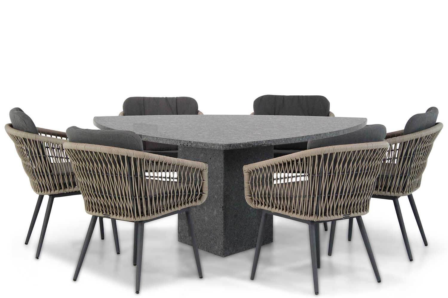 Lifestyle Western/Graniet 170 cm triangel dining tuinset 7-delig thumbnail