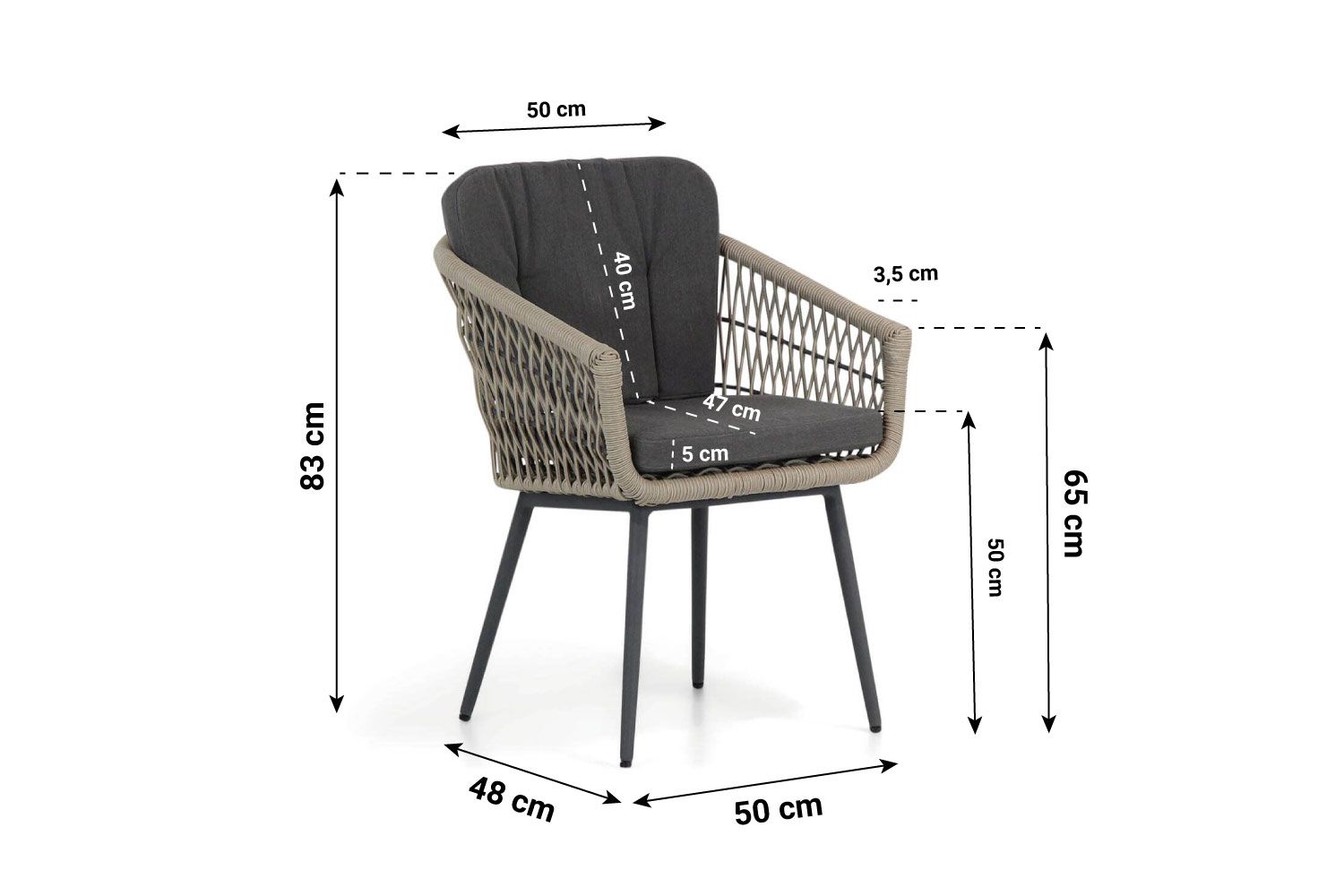Lifestyle Western/Graniet 170 cm triangel dining tuinset 7-delig thumbnail