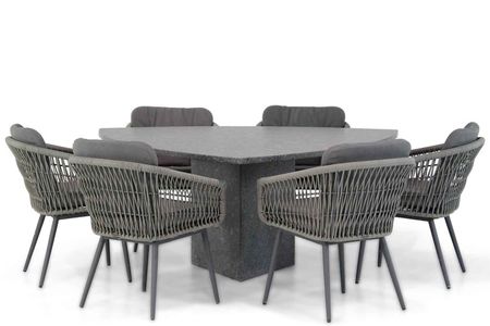 Lifestyle Western/Graniet 170 cm triangel dining tuinset 7-delig