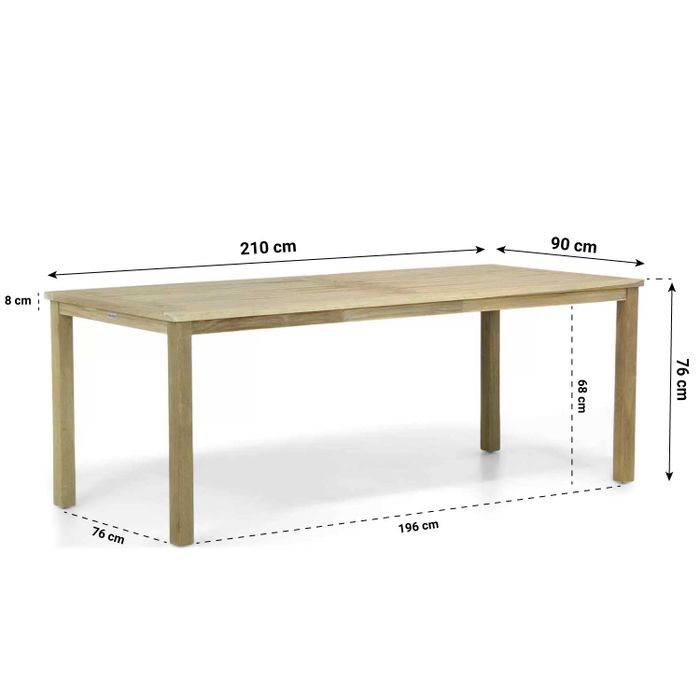 Lifestyle Ultimate/Weston 210 cm dining tuinset 7-delig
