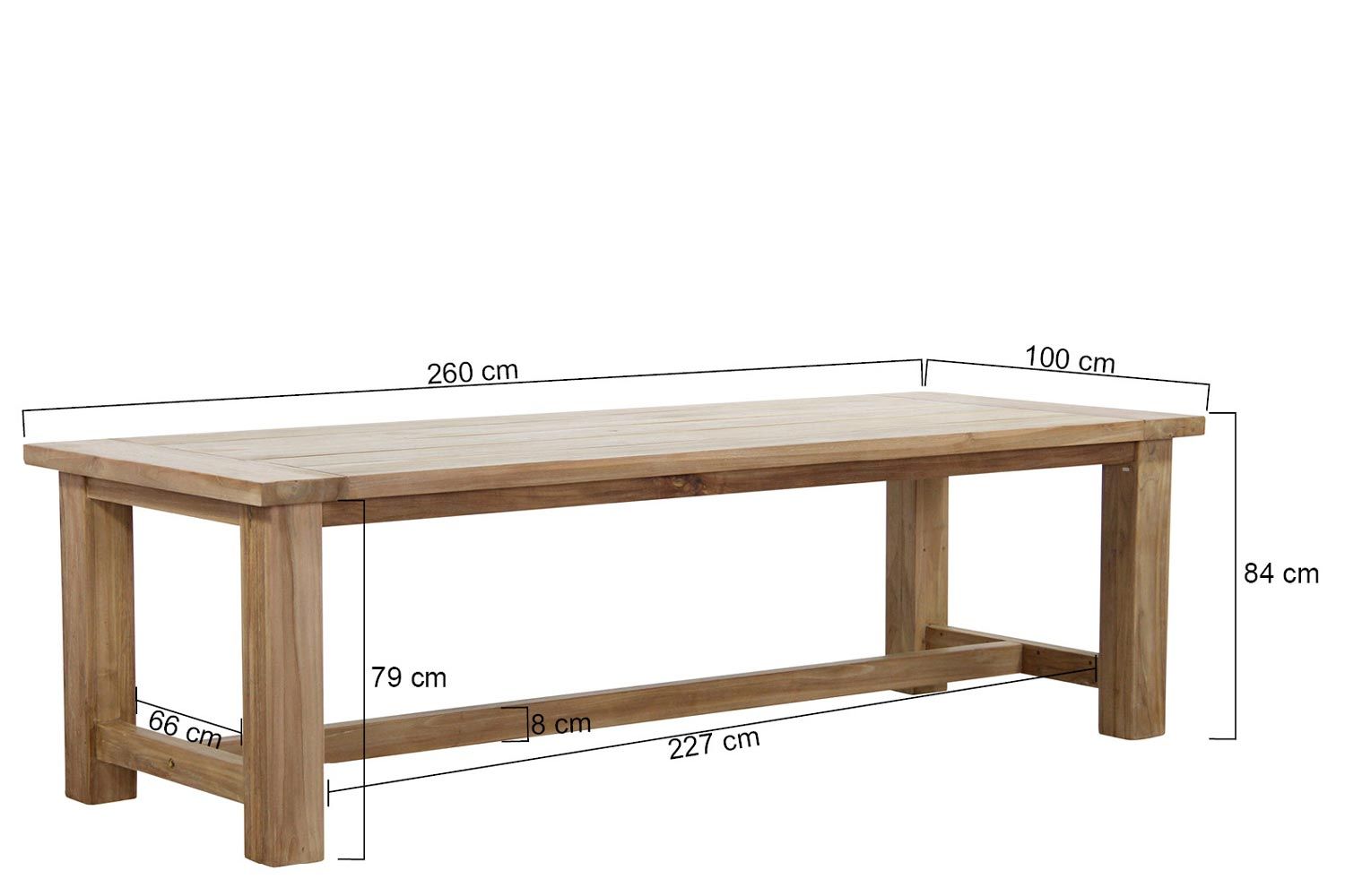 Lifestyle Wildhorn dining tuintafel 260 x 100 cm