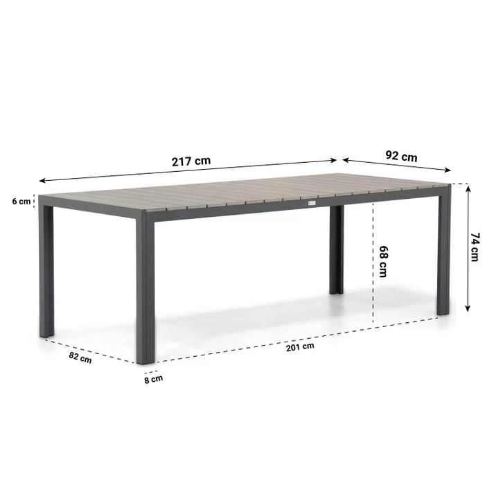 Garden Collections Buckingham/Young 217 cm dining tuinset 7-delig