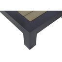 Detail van polywood tafelblad met antraciet aluminium frame thumbnail