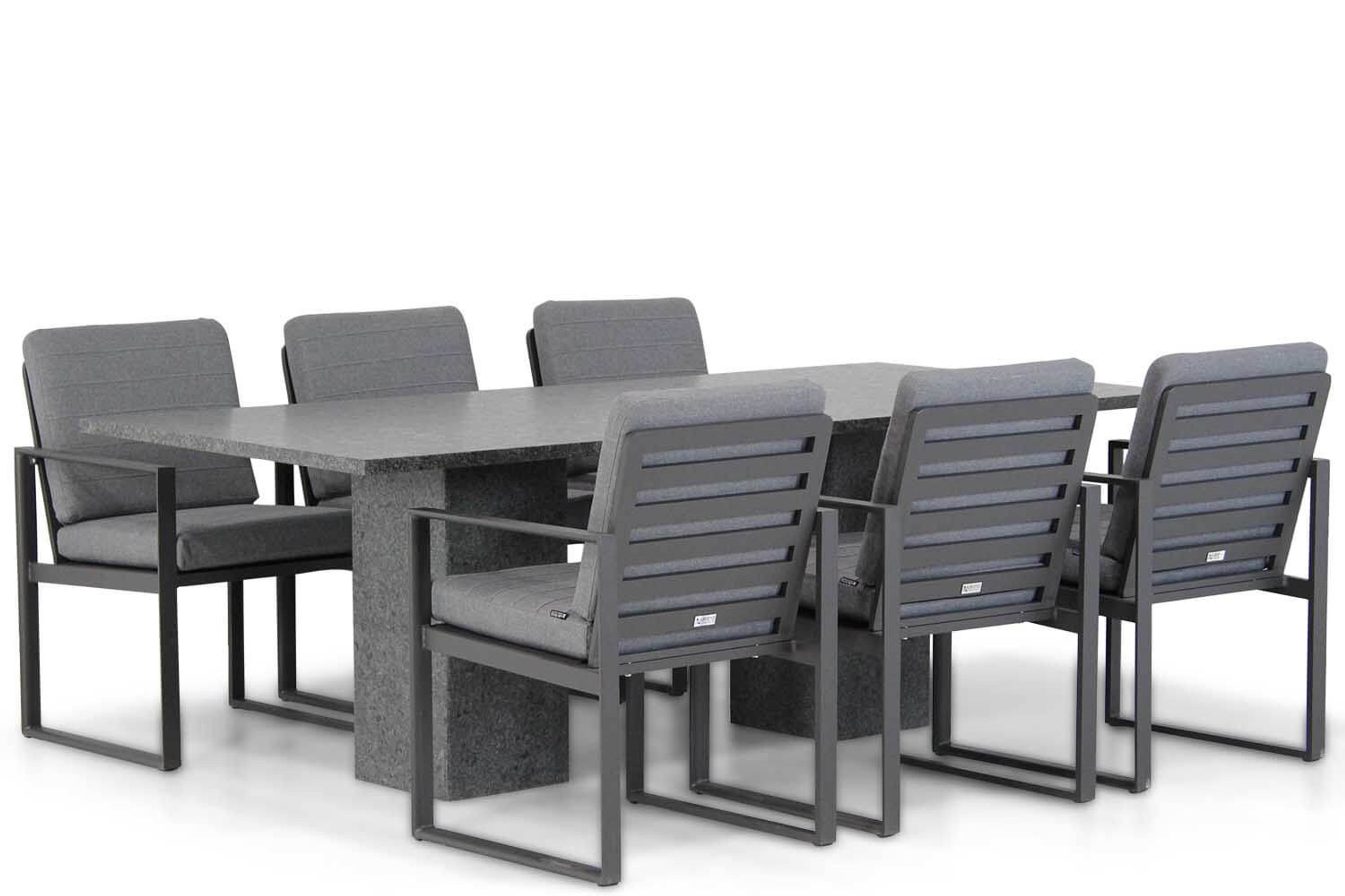 Santika Zaga/Graniet 220 cm dining tuinset 7-delig