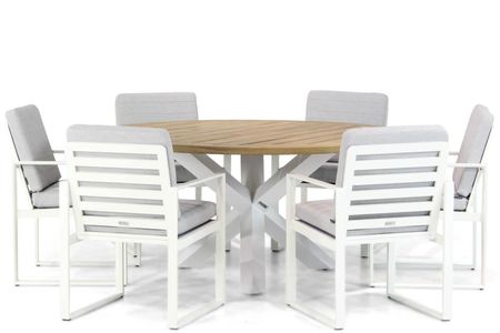 Santika Zaga/Wellington 160 cm dining tuinset 7-delig