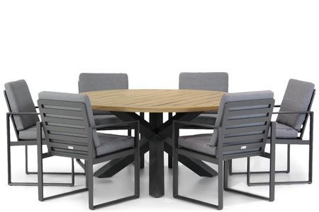 Santika Zaga/Rockville 160 cm dining tuinset 7-delig