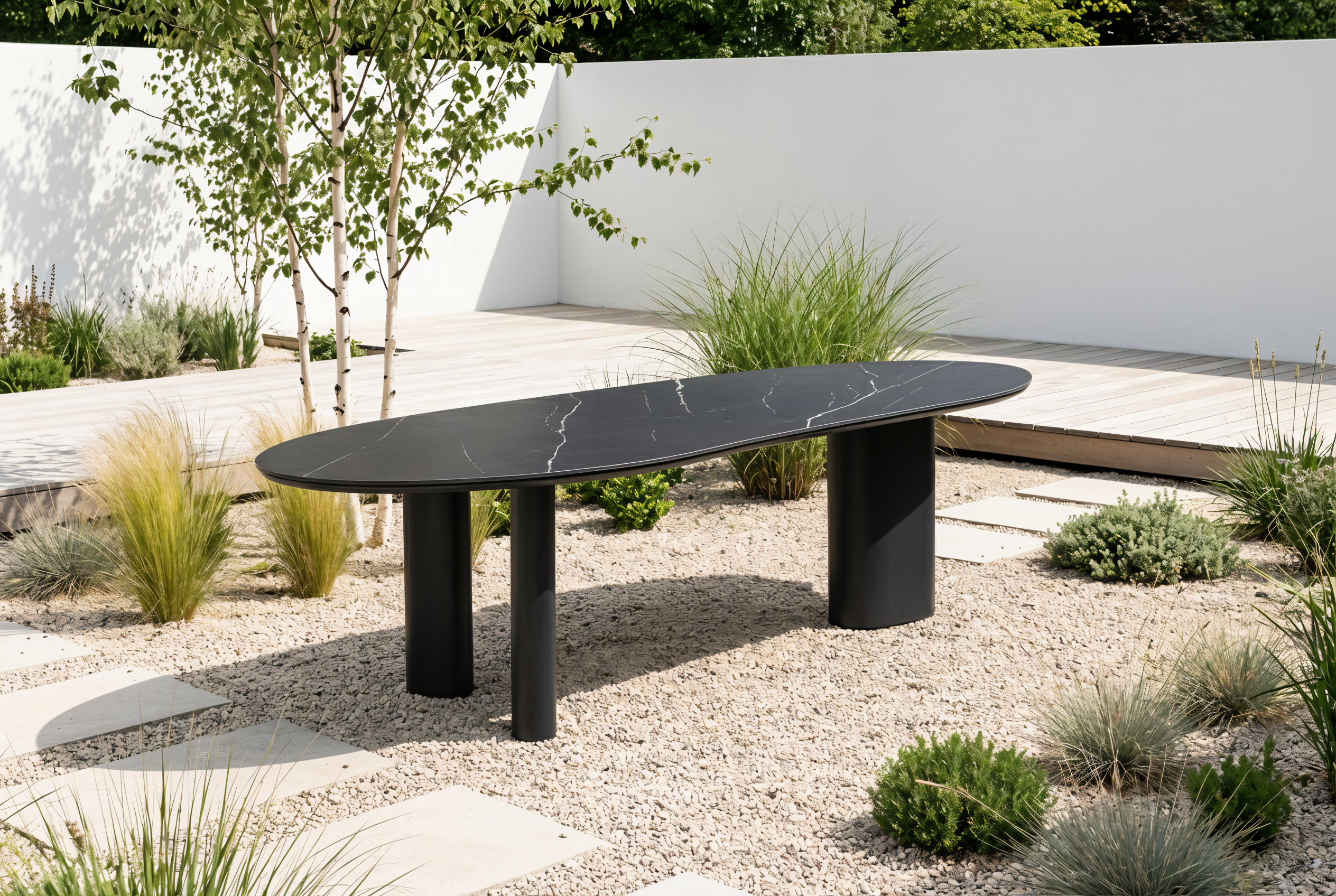 Hpl tuintafel - vooraanzicht