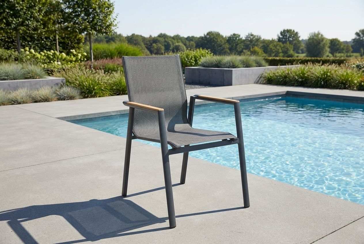 Outdoor textiel/ textileen tuinstoel - vooraanzicht