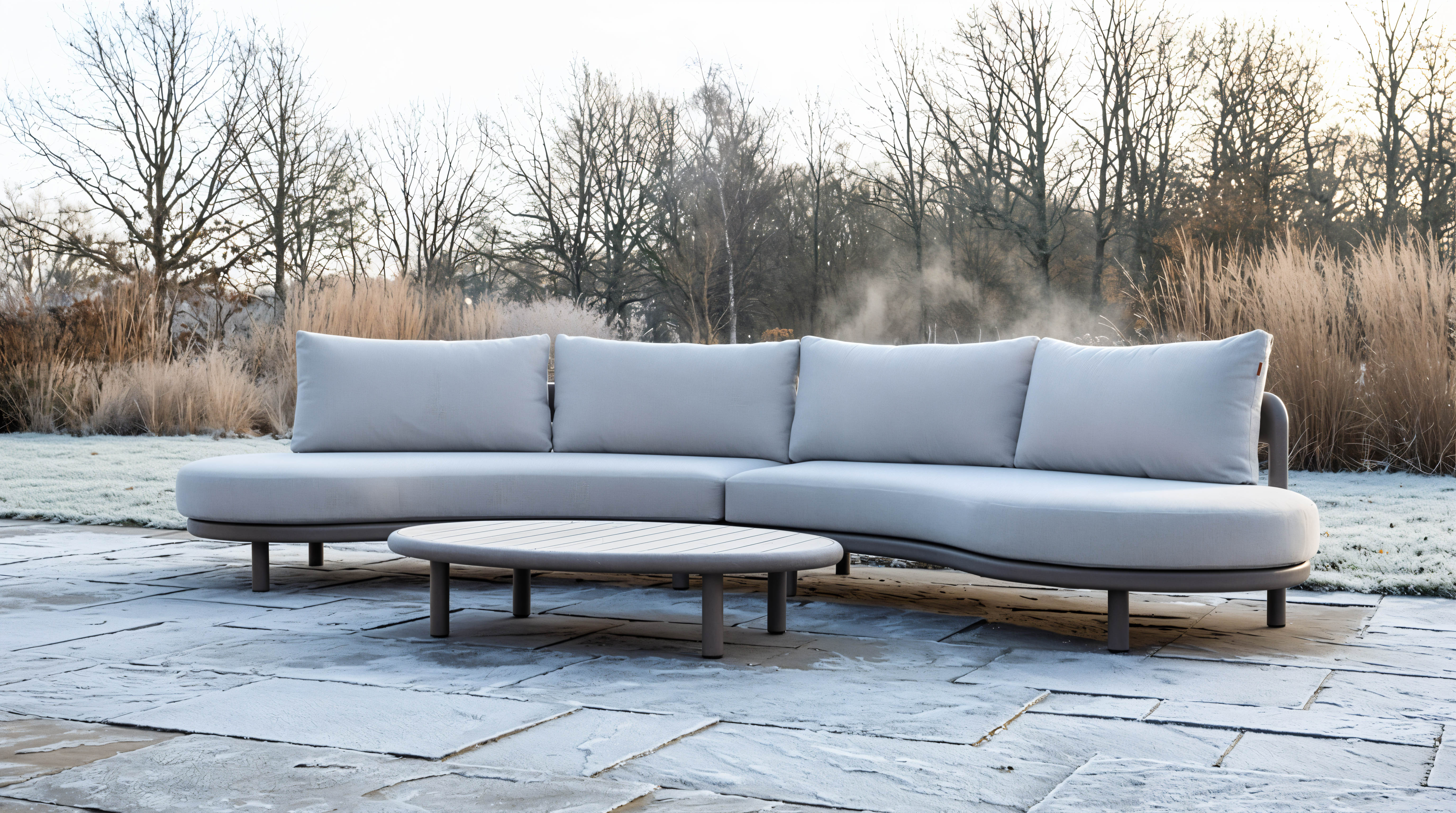 Loungeset in vorstachtige weeromstandigheden