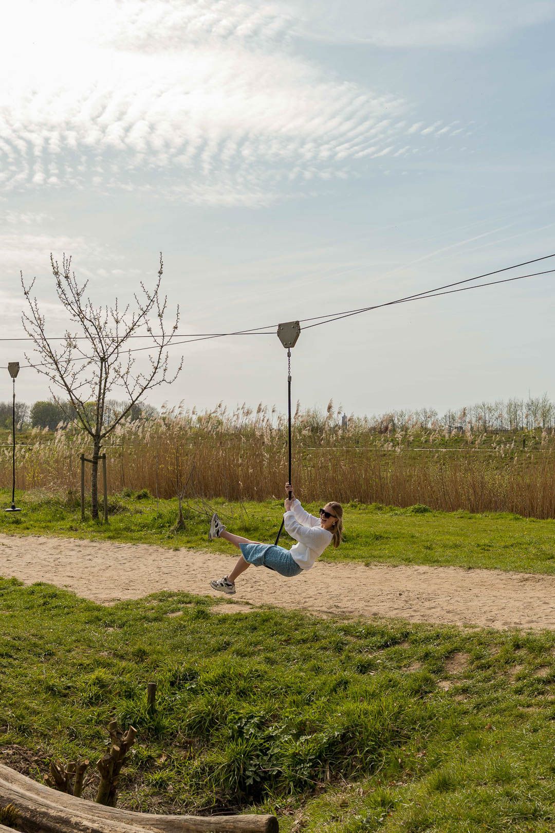 Kabelbaan bij Droom! de Landerij tijdens een dagje uit in Elst