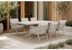 low dining tuintafel in zandkleur