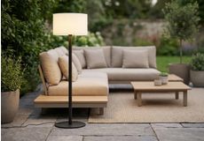 Zwarte beschermhoes voor loungeset in L-vorm, waterdichte afdekhoes voor hoekbank tuinmeubelen