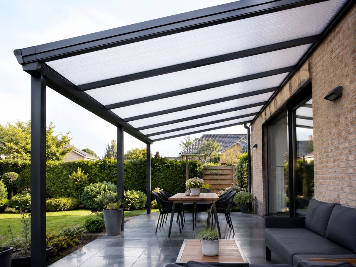 Terrasoverkapping met polycarbonaat