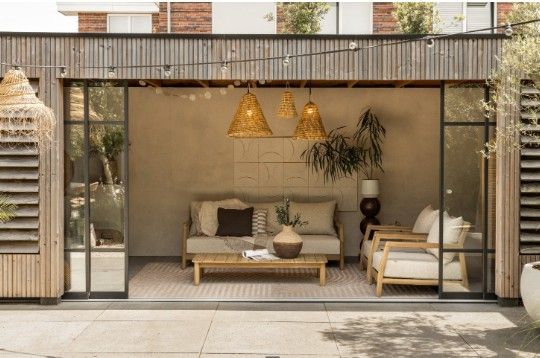 Versmelting binnen en buiten interieur